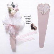 Конусный пакет для цветов Розовый 60 х 15 см