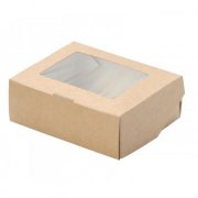 Крафт коробка с окошком на одно мыло  10х 8х 3.5см