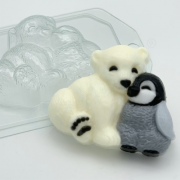 Пластиковая форма Мишка и пингвин друзья
